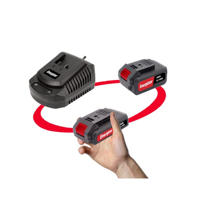Energizer 20V Akku-Set mit Schnellladegerät – 2Ah & 4Ah Lithium-Ionen Akkus
