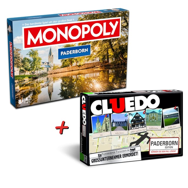 Winning Moves Monopoly + Cluedo Paderborn Spiele Bundle Edition ab 8 Jahren