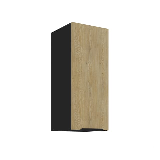 Küchen Hängeschrank 30 cm CREMONA Eiche Schwarz Küche Küchenzeile Küchenblock