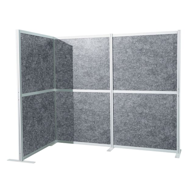 hjh OFFICE Trennwand Flexmiut Modul L Stoff, Kunststoff, Aluminium, Stahl