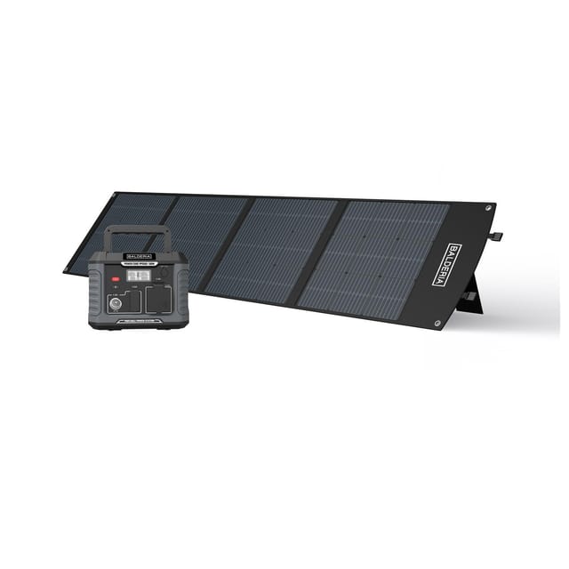 BALDERIA Power Set - Powerstation 500W mit faltbarem Solarpanel 200W