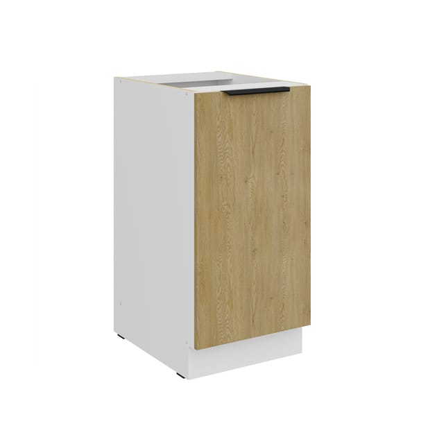 Küchen Unterschrank 40 cm CREMONA Eiche + Weiß Küche Küchenzeile Küchenblock