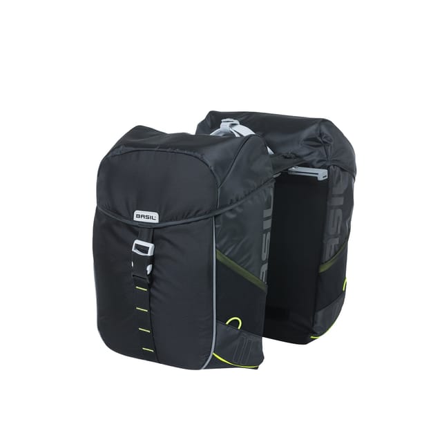 BASIL Fahrrad - Doppeltasche "Miles MIK 2.0", schwarz/lime