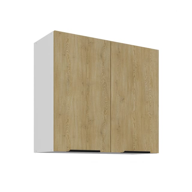 Küchen Hängeschrank 80 cm CREMONA Eiche + Weiß Küche Küchenzeile Küchenblock