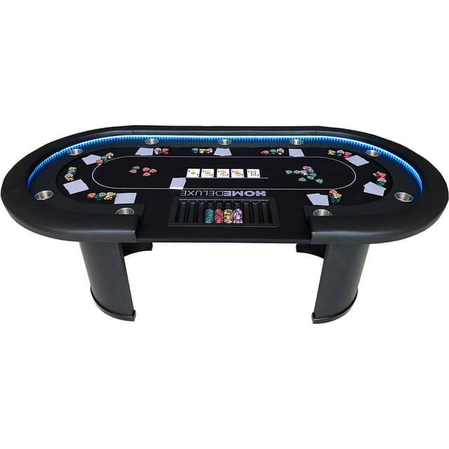 HOME DELUXE Pokertisch inkl. Pokerkoffer und 4 Stühlen LAS VEGAS - Für 9 Personen