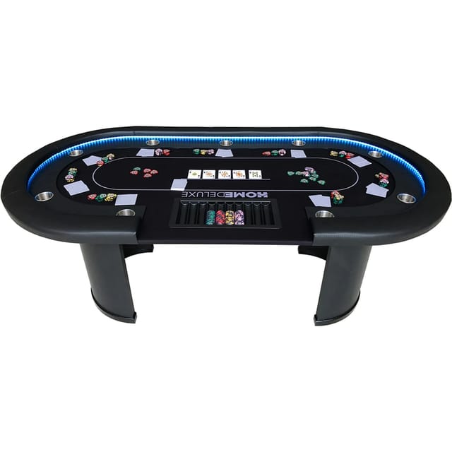 HOME DELUXE Pokertisch inkl. Pokerkoffer und 2 Stühlen LAS VEGAS - Für 9 Personen
