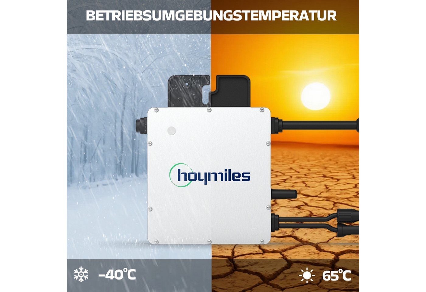 Hoymiles Mikro-Wechselrichter 400 W HM-400 für Balkonkraftwerk & PV-Anlagen, IP67 wetterfest, 1 MPPT, Micro Inverter Plug & Play Installation Bild 2