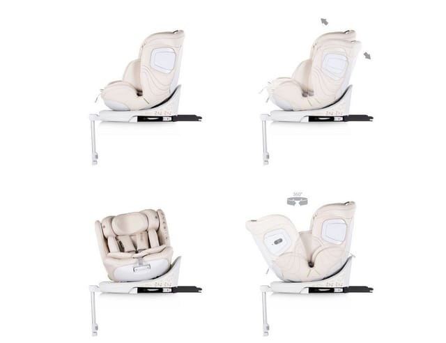 Chipolino Kindersitz Clima Air i-Size (40-150 cm) Isofix Lüftungs-Heizfunktion beige