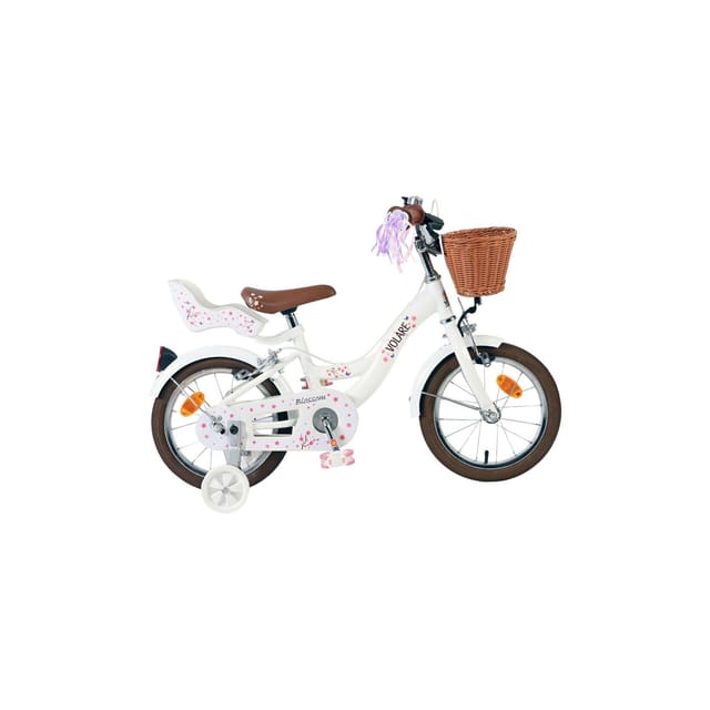 VOLARE Kinderfahrrad Blossom 14 Zoll ohne Rücktrittbremse, weiß