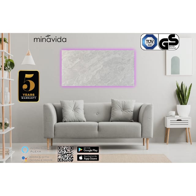 Minavida Infrarot-Wandheizung MV-Serie 500 Watt inkl. Wifi, RGB Beleuchtung