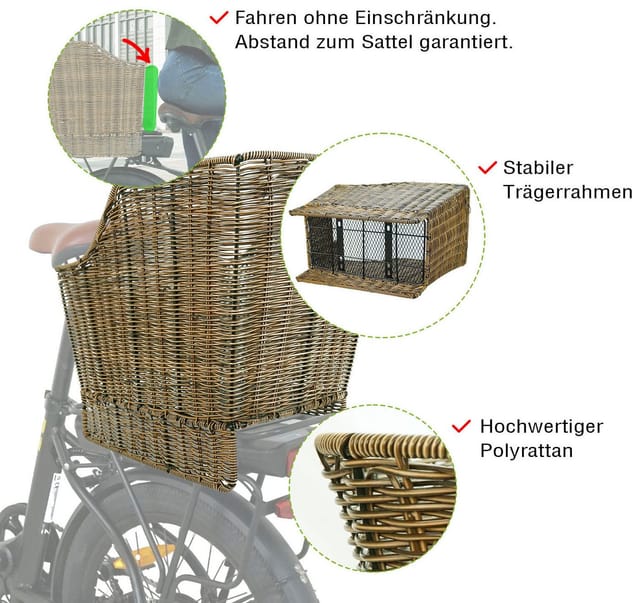 SachsenRAD Unix Gepäckträgerkorb, abnehmbar, wetterfest, rostet nicht, 20l