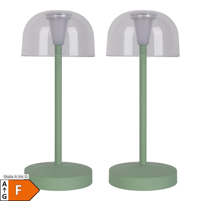 Näve 2er-Set Akku-/Tischleuchte "GOMBA" H: 18,5cm mint