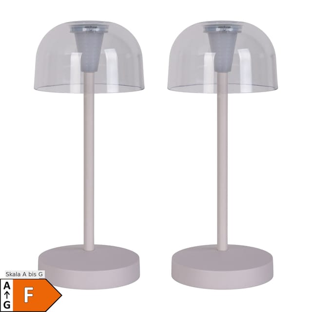 Näve 2er-Set Akku-/Tischleuchte "GOMBA" H: 18,5cm weiß