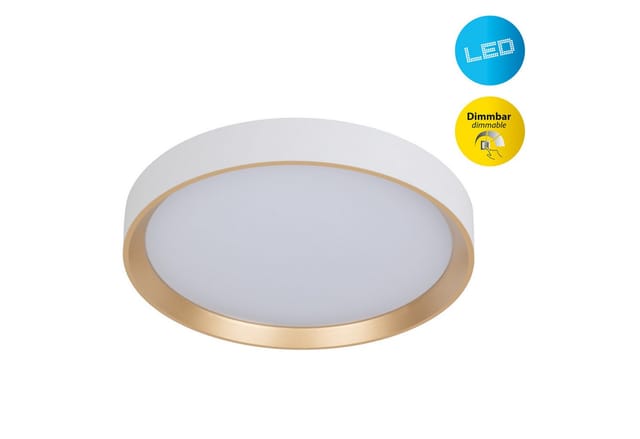Näve LED Deckenleuchte "RIO" Ø: 38,3cm weiß/gold