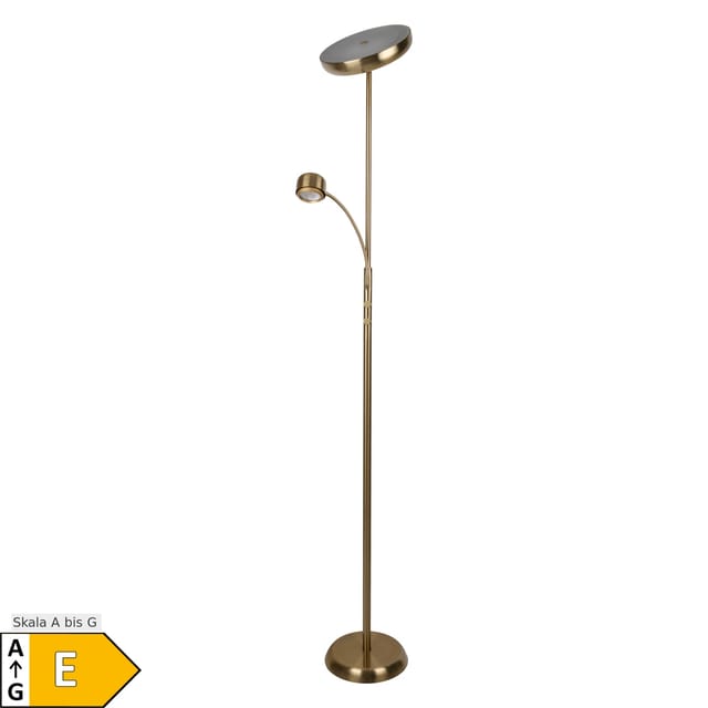 Näve LED Stehleuchte "ROMIS" mit Lesearm messing matt