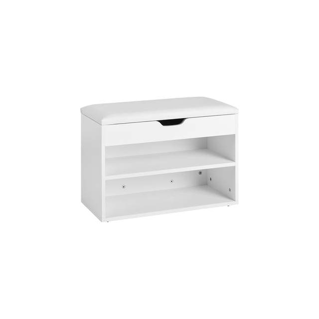 SoBuy Schuhbank mit Sitzfläche und Stauraum Weiß 60x30x44cm Funktional