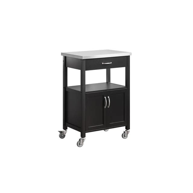 SoBuy Küchenwagen mit 1 Schublade Schwarz 60x44,5x91cm Funktional