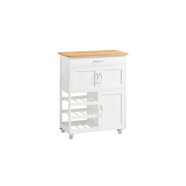 SoBuy Küchenwagen mit 1 Schublade Weiß 67x37,5x86cm Modern