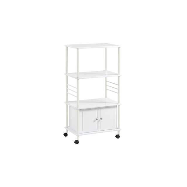 SoBuy Küchenwagen mit 3 Ablagen und 2 Türen Weiß 60x40x114cm Funktional
