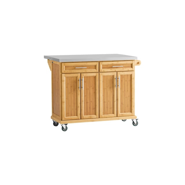 SoBuy Kücheninsel mit 2 Schubladen Holzfarbe 115x71x92,5cm Funktional