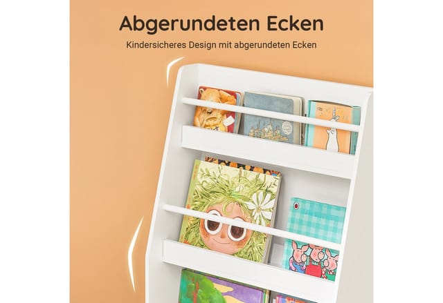 SoBuy Kinderregal mit 3 Fächern Weiß 58,3x18,2x81,2cm Funktional