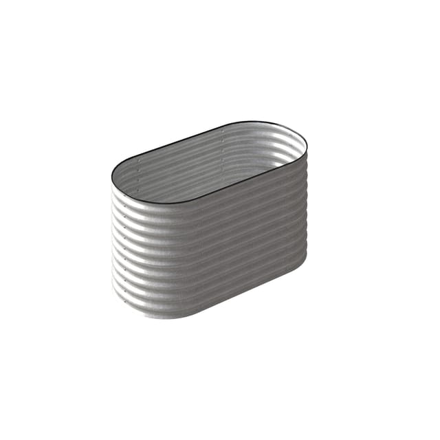 Hochbeet Stahl Oval - S - 160(L) x 80(W) x 80 (H) - Silber