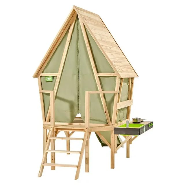 EXIT Yuki 350 Holzspielhaus mit Rutsche, Balkon und Küche