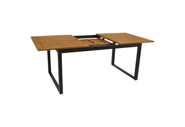 DEGAMO Ausziehtisch RIVELLO 150/200x90cm, Aluminium anthrazit + Akazie geölt, FSC-zertifiziert