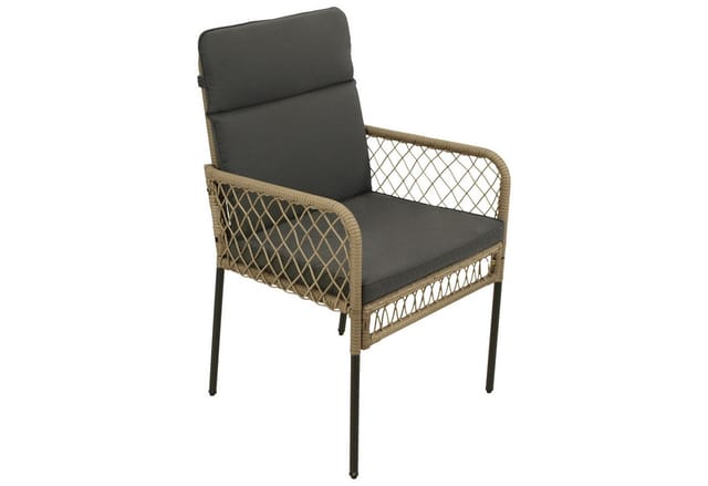 DEGAMO Sessel RAPALLO, Metall + Geflecht naturfarben, mit Polster