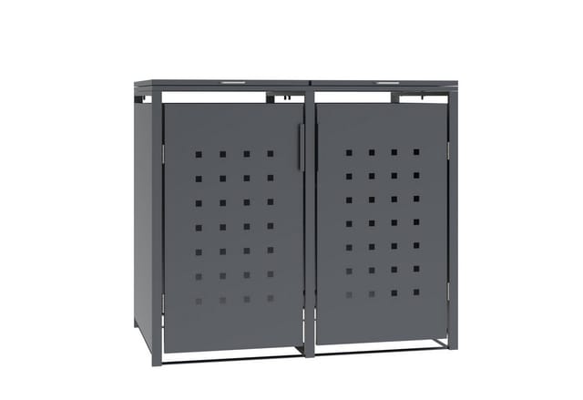 DEGAMO Mülltonnenbox TRIER 132x80x116cm für 2x Tonnen 120 und 240 Liter, Stahl anthrazit