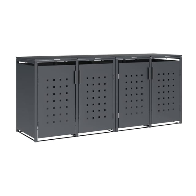 DEGAMO Mülltonnenbox TRIER 264x80x116cm für 4x Tonnen 120 und 240 Liter, Stahl anthrazit
