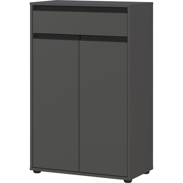 Badkommode HAMBURG 63x98x34 cm Graphit Soft-Close Dämpfung Melaminharzbeschichtung Badschrank stehend Kadima Design