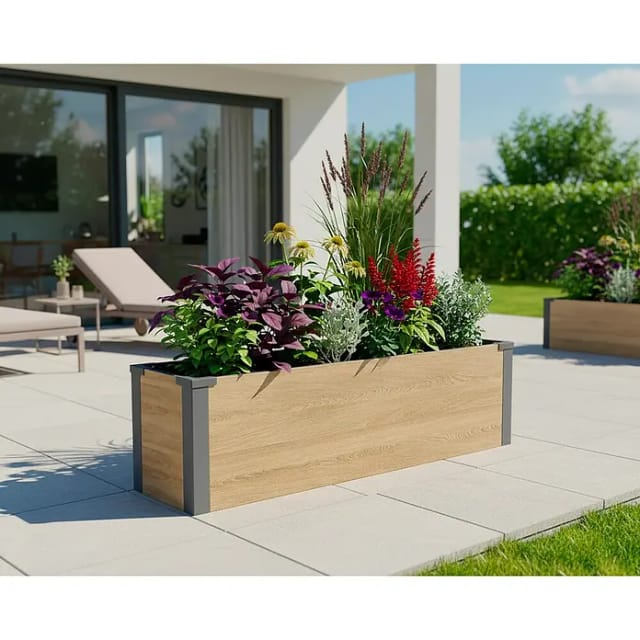 Westmann Pflanzkasten Talus M Holzoptik 25x100x27cm
