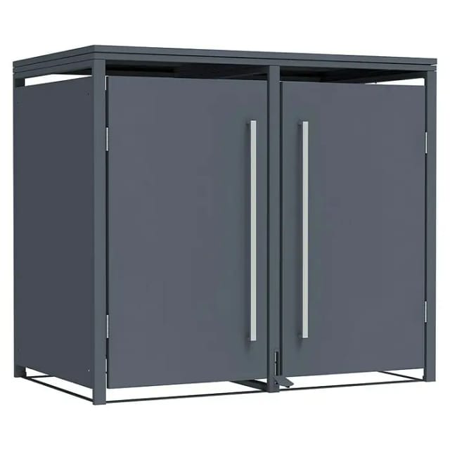 Westmann Mülltonnenbox Pedura 2 2x 240L mit Fußpedal Anthrazit 80x132x116cm