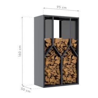 Westmann Kaminholzregal Castra B Anthrazit 50x95x160cm