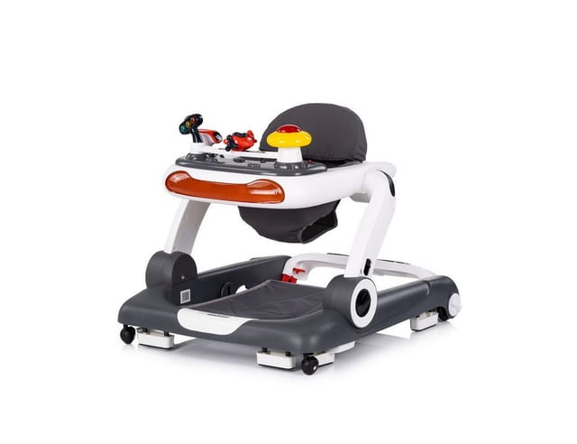 Chipolino Lauflernhilfe little Explorer 4 in 1 Laulernwagen Musik Stopper Räder grau