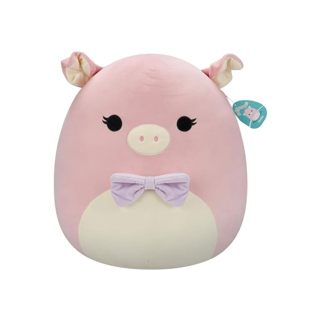 Jazwares SQCR06658 - Squishmallows - Hettie, das Schwein 50 cm – Rosa Plüschfigur & Kissen
