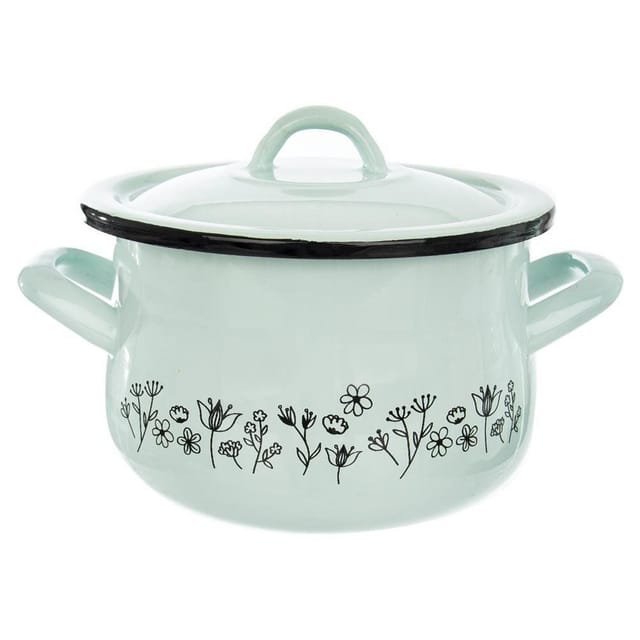 Emaillierter Stahltopf Mit Deckel Für Traditionelles Kochen, 16 Cm, 2,3 L