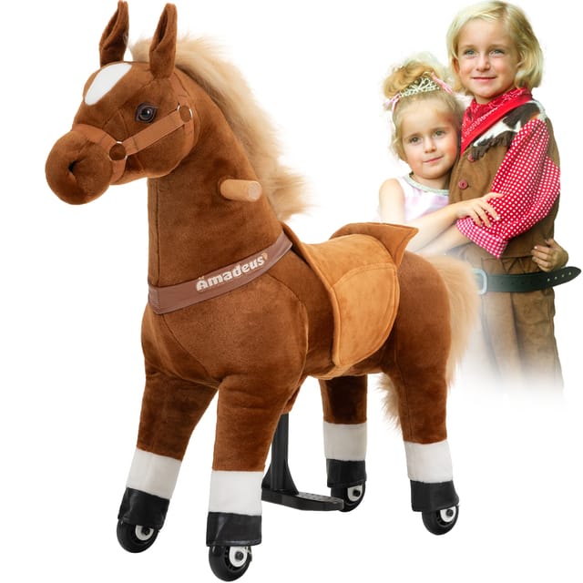 Miweba Pony Amadeus, Medium, Spielpferd zum Reiten, 4-8 Jahre, integrierte Lenkung
