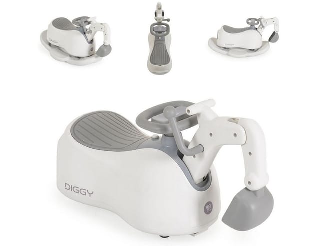 Moni Töpfchen 4 in 1 Diggy Bagger, Rutscher, Schaukelspielzeug, Licht, Musik weiß