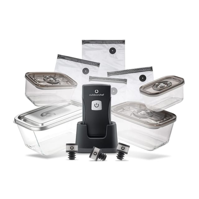 Outdoorchef Easy BBQ Vac Vakuumierer inkl. Starter Set - Kabelloser Einhand-Vakuumierer