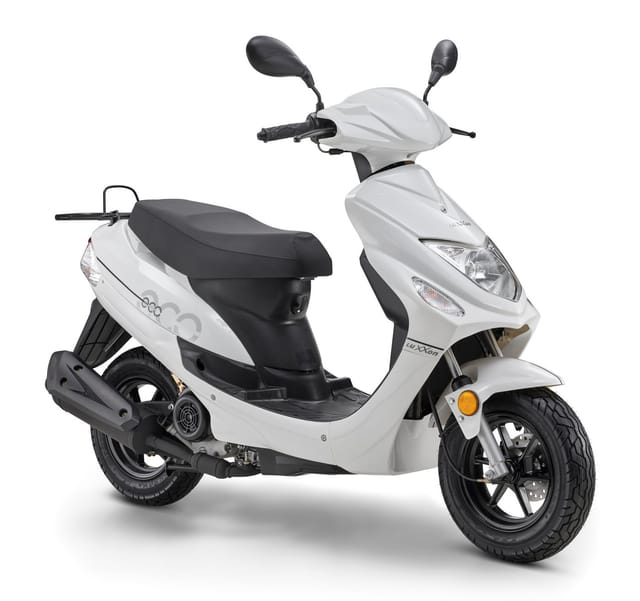 LuXXon Motorroller ECO (45km/h) E5 EFI, weiß - 50ccm 4-Takt, 2,2kW/3PS, 1,9l/100km, 10" Reifen, mit Staufach, StVZO
