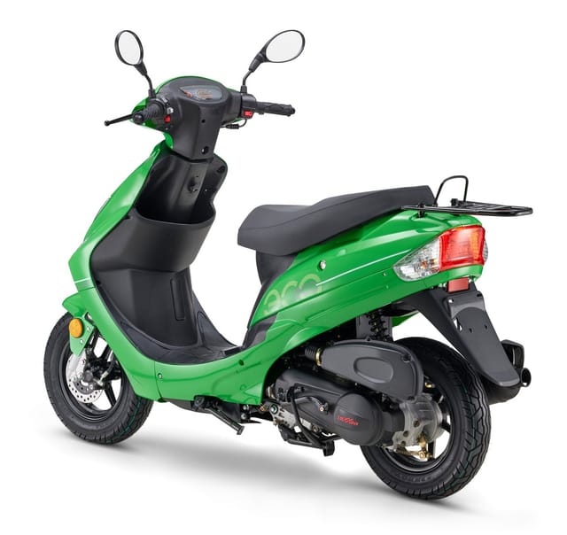 LuXXon Motorroller ECO (45km/h) E5 EFI, grün - 50ccm 4-Takt, 2,2kW/3PS, 1,9l/100km, 10" Reifen, mit Staufach, StVZO