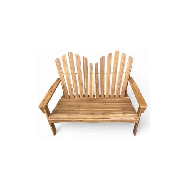 2-Sitzer Adirondack-Gartenbank aus Akazienholz, ca. 125 x 80 x 94 cm – Dunkelbraun