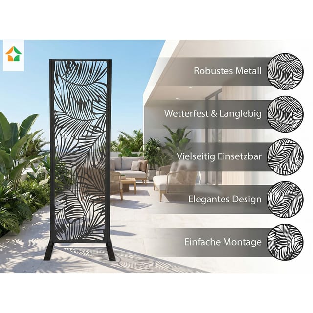 Dekoratives Metallpaneel ca. 150 x 50 cm - Schwarz Flieder