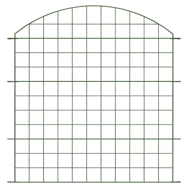 11tlg. Teichzaun Oberbogen, ca. 390 x 78,5 cm - Dunkelgrün