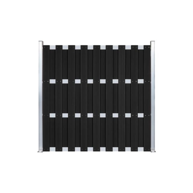 WPC-Sichtschutzzaun CARMENO - 1x Element, ca. 180 x 180 cm - Schwarz