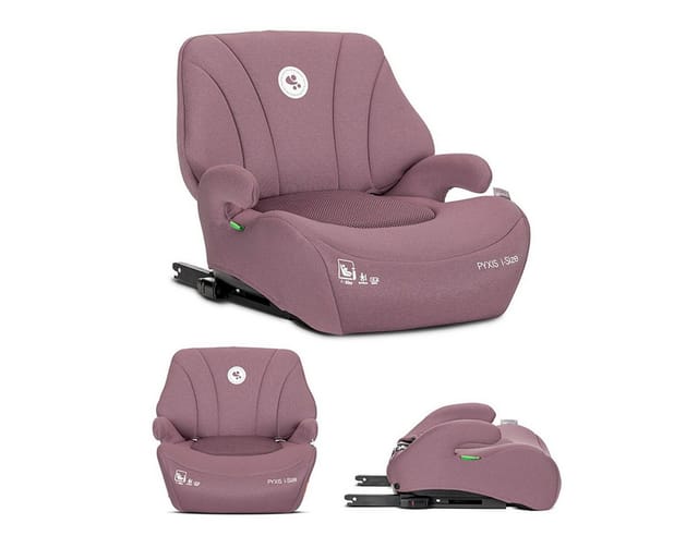 Lorelli, Kindersitzerhöhung Pyxis Isofix 125-150 cm Rückenlehne abnehmbar EPS rosa