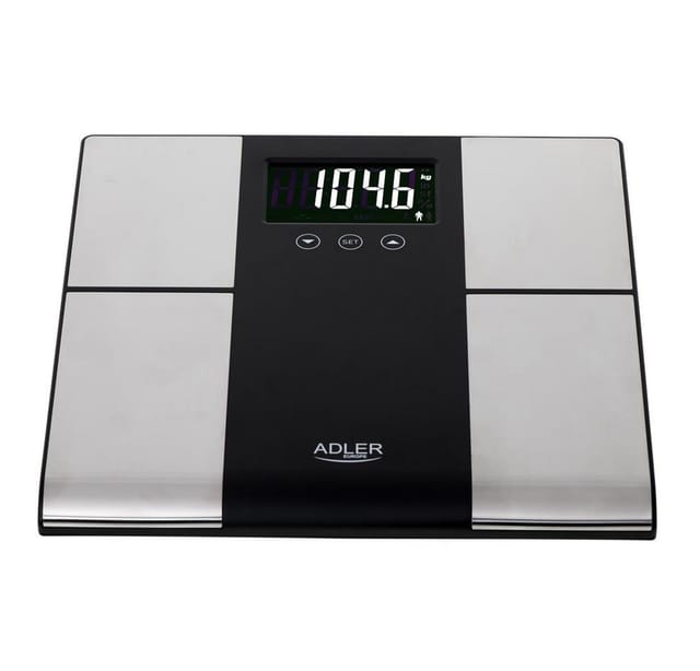 Adler AD 8165 Digitale Personenwaage mit LCD-Display & Körperanalyse, bis 225 kg