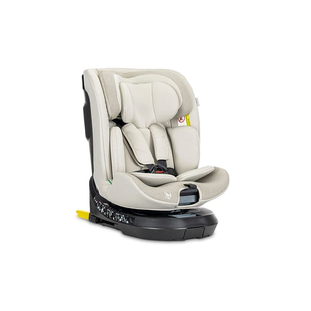 Lorelli Kindersitz Solaris i-Size 40 - 150 cm Stützbein 360 Grad Drehung Kissen beige